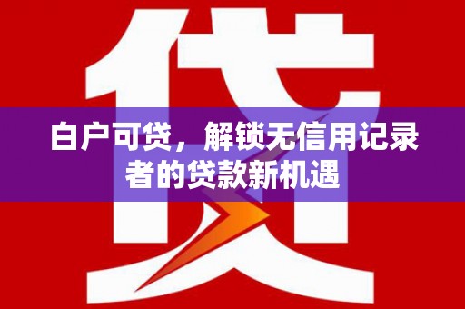 龙口白户可贷，解锁无信用记录者的贷款新机遇