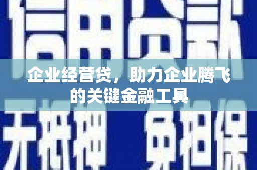 濠江企业经营贷，助力企业腾飞的关键金融工具