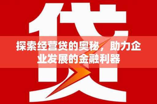 夏津探索经营贷的奥秘，助力企业发展的金融利器