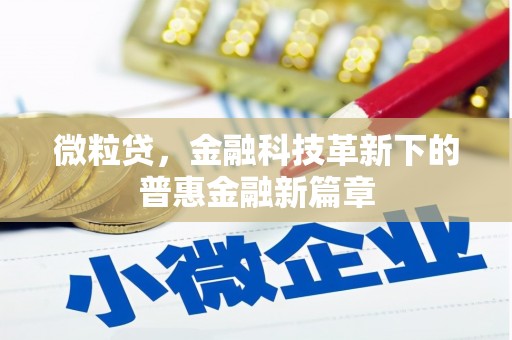 天柱微粒贷，金融科技革新下的普惠金融新篇章