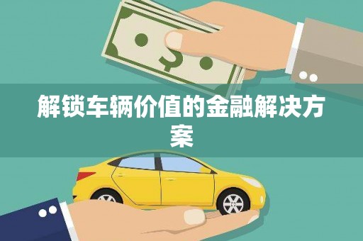 南化解锁车辆价值的金融解决方案